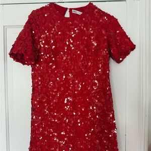 Zara Red Sequin Mini dress